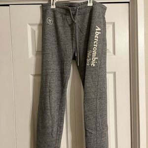 Grey Abercrombie and Fitch sweats with cinched ankles